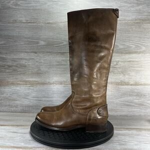 Frye Womens Melissa Western Cowgirl Knee High SnapsZipper Leather Boots Size 6.5